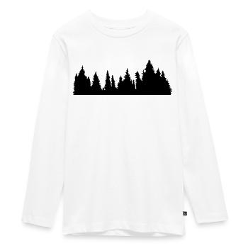 forêt forêt conifère conifère forêt silhouette f - T-shirt manches longues Premium Ado - blanc - Devant - AI Model Kid Female (0cm)