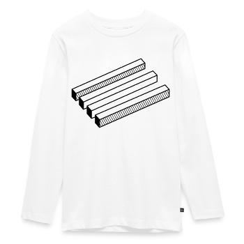 optical illusion - Teenager Premium Organic Long Sleeve Shirt - white - Front - AI Model Kid Female (0cm)