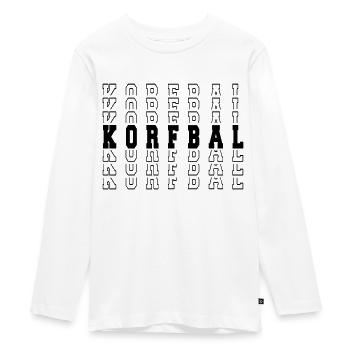 korfball MIRROR - Teenager Premium Organic Long Sleeve Shirt - white - Front - AI Model Kid Female (0cm)