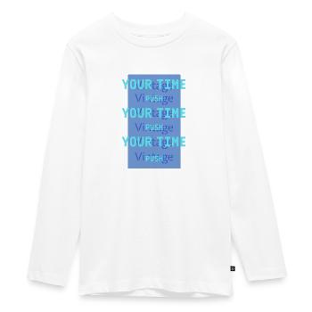 Your time - Teenager Premium Bio Langarmshirt - Weiß - Vorne - AI Model Kid Female (0cm)