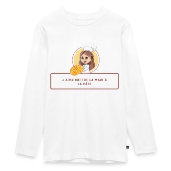 J'aime mettre la main à la pâte - T-shirt manches longues Premium Ado - blanc - Devant - AI Model Kid Female (0cm)