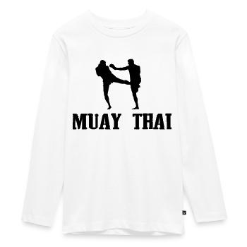 Muay Thai - Teenager Premium Organic Long Sleeve Shirt - white - Front - AI Model Kid Female (0cm)