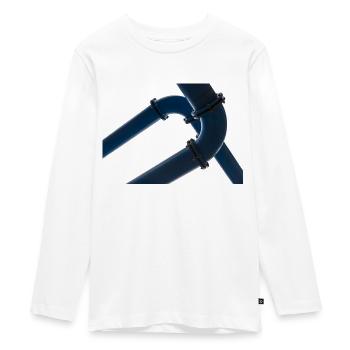 Zwei Wasserleitungen überlappen sich unter freiem Himmel - Teenager Premium Bio Langarmshirt - Weiß - Vorne - AI Model Kid Female (0cm)