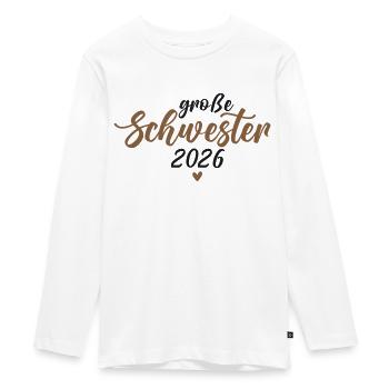Grosse Schwester 2026 - Teenager Premium Bio Langarmshirt - Weiß - Vorne - AI Model Kid Female (0cm)