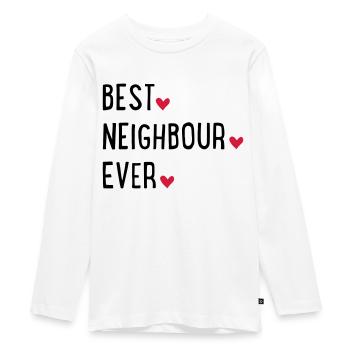 Bester Nachbar - Teenager Premium Bio Langarmshirt - Weiß - Vorne - AI Model Kid Female (0cm)