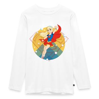 DC Super Hero Girls Supergirl - Teenager Premium Bio Langarmshirt - Weiß - Vorne - AI Model Kid Female (0cm)