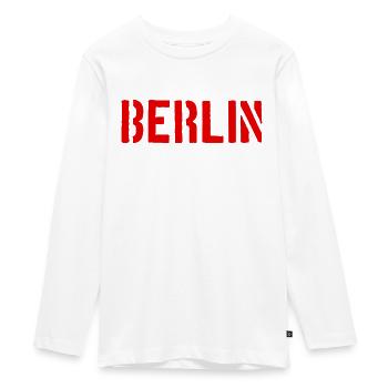 Slogan de Berlin - Porte de Brandebourg - Alexanderplatz - T-shirt manches longues Premium Ado - blanc - Devant - AI Model Kid Female (0cm)
