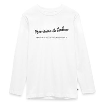 Grad der Zufriedenheit - Teenager Premium Bio Langarmshirt - Weiß - Vorne - AI Model Kid Female (0cm)
