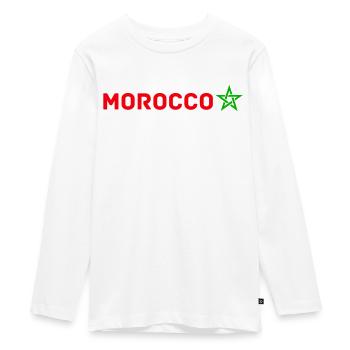 Morocco Graphic Funny Morocco Nation Flag Morocco - T-shirt manches longues Premium Ado - blanc - Devant - AI Model Kid Female (0cm)