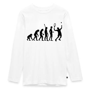 evolution_tennis_b_1c - Teenager Premium Bio Langarmshirt - Weiß - Vorne - AI Model Kid Female (0cm)
