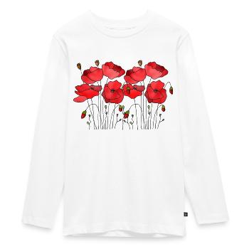 Fleur - T-shirt manches longues Premium Ado - blanc - Devant - AI Model Kid Female (0cm)