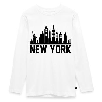 Horizon de New York - T-shirt manches longues Premium Ado - blanc - Devant - AI Model Kid Female (0cm)