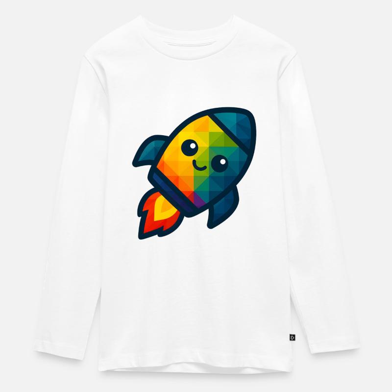 WPAP Polygon Kawaii Style Jouet pour bébé Rocket - T-shirt manches longues Premium Ado - blanc