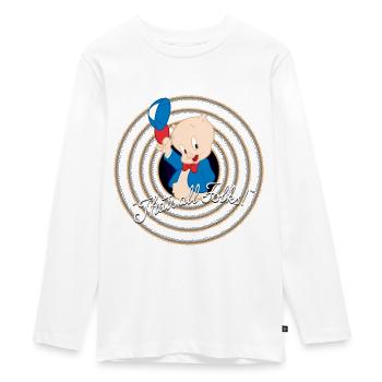 Looney Tunes Porky Pig - Teenager Premium Organic Long Sleeve Shirt - white - Front - AI Model Kid Female (0cm)