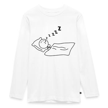Sleeping - Teenager Premium Organic Long Sleeve Shirt - white - Front - AI Model Kid Female (0cm)
