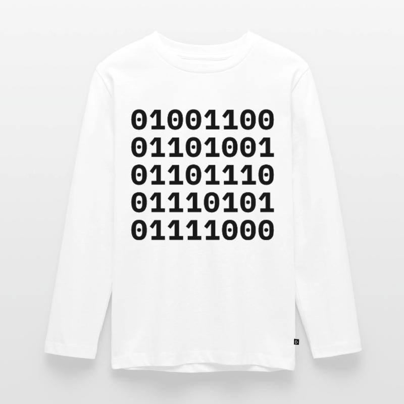 "LINUX" in binary code. Teenager Premium Organic Long Sleeve Shirt