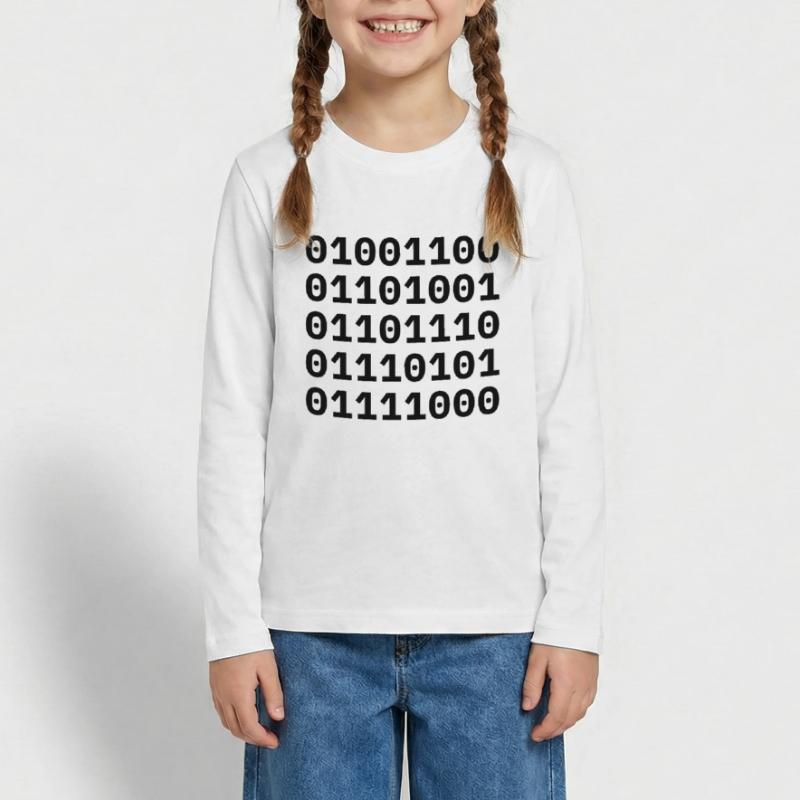"LINUX" in binary code. Teenager Premium Organic Long Sleeve Shirt