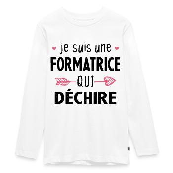 Je Suis Une Formatrice Qui Déchire Cadeau Drôle - T-shirt manches longues Premium Ado - blanc - Devant - AI Model Kid Female (0cm)
