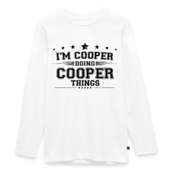 Ich bin Cooper, der Cooper-Dinge macht - Teenager Premium Bio Langarmshirt - Weiß - Vorne - AI Model Kid Female (0cm)