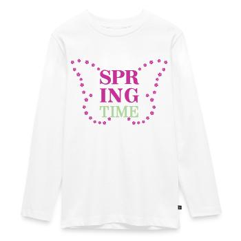 Spring Time - Der Frühling ist da! - Teenager Premium Bio Langarmshirt - Weiß - Vorne - AI Model Kid Female (0cm)