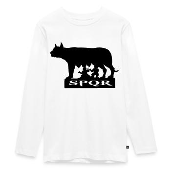 spqr louve romulus remus symbole italien de Rome - T-shirt manches longues Premium Ado - blanc - Devant - AI Model Kid Female (0cm)