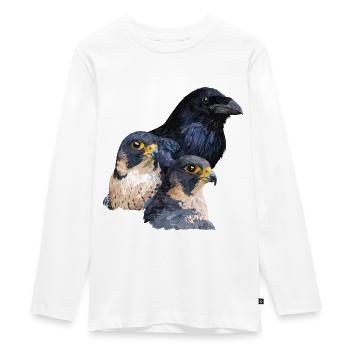 Corbeau et faucons - T-shirt manches longues Premium Ado - blanc - Devant - AI Model Kid Female (0cm)