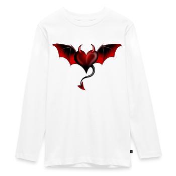 Coeur Diable Lucifer Mal - T-shirt manches longues Premium Ado - blanc - Devant - AI Model Kid Female (0cm)