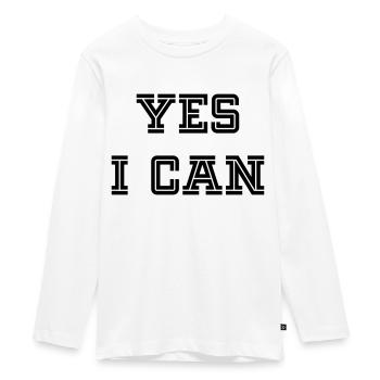 OUI, JE PEUX - T-shirt manches longues Premium Ado - blanc - Devant - AI Model Kid Female (0cm)