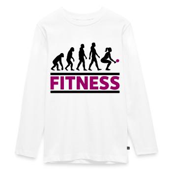 Evolution Fitness Frau Cooles Geschenk - Teenager Premium Bio Langarmshirt - Weiß - Vorne - AI Model Kid Female (0cm)