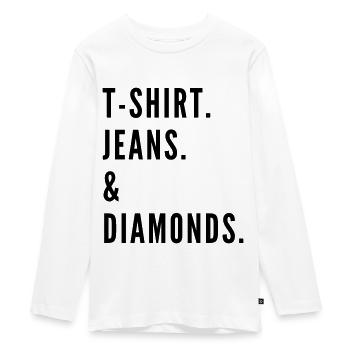 The Fashion Tee - T-Shirt & losanges noir - T-shirt manches longues Premium Ado - blanc - Devant - AI Model Kid Female (0cm)