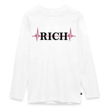 Logo Puls Riche - T-shirt manches longues Premium Ado - blanc - Devant - AI Model Kid Female (0cm)