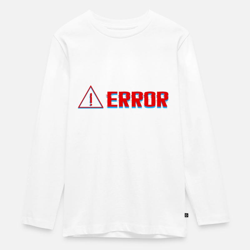 ERROR Fehler Glitch T-Shirt Geschenkidee - Teenager Premium Bio Langarmshirt - Weiß