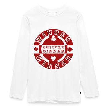 Black Jack, Winner winner Chicken dinner - Teenager Premium Organic Long Sleeve Shirt - white - Front - AI Model Kid Female (0cm)