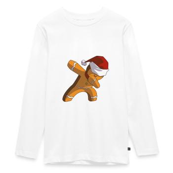Lebkuchenmann Dab Weihnachten - Teenager Premium Bio Langarmshirt - Weiß - Vorne - AI Model Kid Female (0cm)