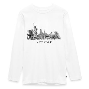 PD Moreno Skyline New York City - T-shirt manches longues Premium Ado - blanc - Devant - AI Model Kid Female (0cm)