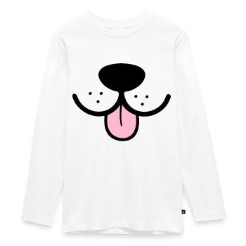 Dog funny snout dog snout funny mask - Teenager Premium Organic Long Sleeve Shirt - white - Front - AI Model Kid Female (0cm)
