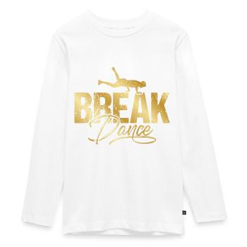 Breakdance Breakdancing Gold - Teenager Premium Bio Langarmshirt - Weiß - Vorne - AI Model Kid Female (0cm)