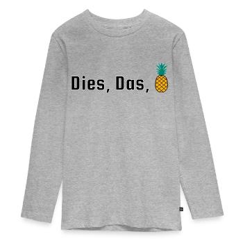 This, that, pineapple - Teenager Premium Organic Long Sleeve Shirt - heather grey - Front