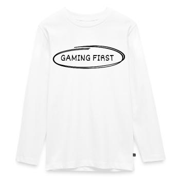 Gaming First - Teenager Premium Organic Long Sleeve Shirt - white - Front - AI Model Kid Female (0cm)