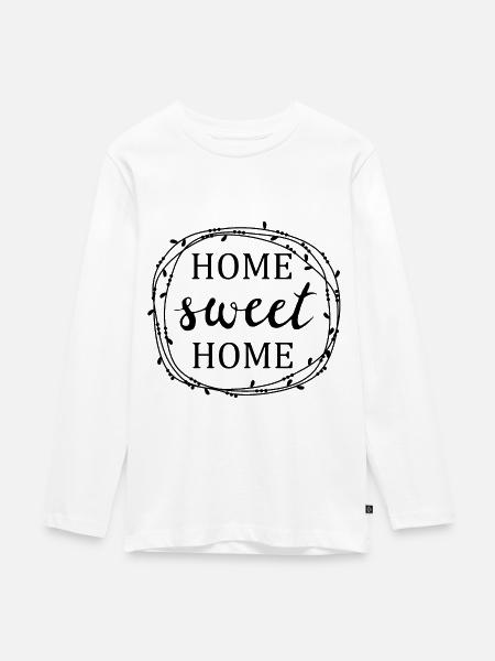 home sweet home - Teenager Premium Bio Langarmshirt - Weiß