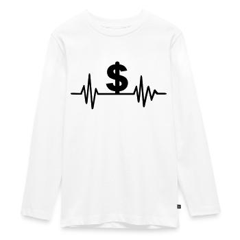Dollar - T-shirt manches longues Premium Ado - blanc - Devant - AI Model Kid Female (0cm)