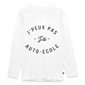 jpeux pas j ai auto école foncé - T-shirt manches longues Premium Ado - blanc - Devant - AI Model Kid Female (0cm)