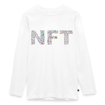NFT Text - Teenager Premium Organic Long Sleeve Shirt - white - Front - AI Model Kid Female (0cm)