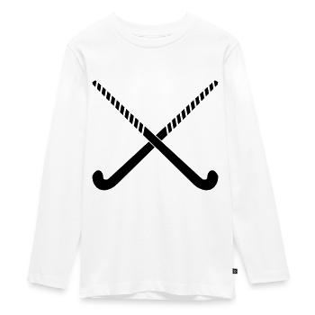 Bâton de hockey croise l'idée de cadeau - T-shirt manches longues Premium Ado - blanc - Devant - AI Model Kid Female (0cm)