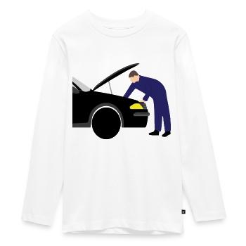 mechanic Automeachinker Werkstatt 3 687 - Teenager Premium Bio Langarmshirt - Weiß - Vorne - AI Model Kid Female (0cm)