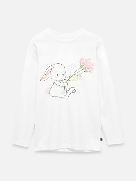 holding flower 01 - Teenager Premium Organic Long Sleeve Shirt - white