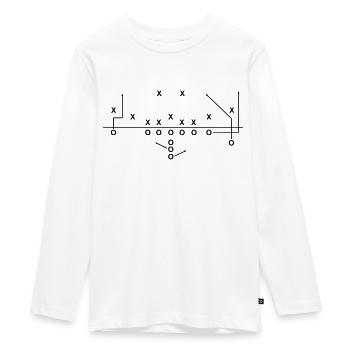 American Football Spielzug Play Huddle Formation - Teenager Premium Bio Langarmshirt - Weiß - Vorne - AI Model Kid Female (0cm)