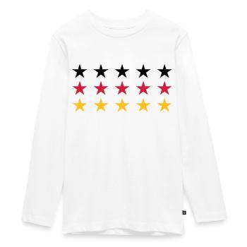 German Flag Stars Design - Teenager Premium Organic Long Sleeve Shirt - white - Front - AI Model Kid Female (0cm)