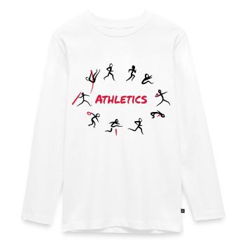 Athletics, Track and Field, Decathlon - T-shirt manches longues Premium Ado - blanc - Devant - AI Model Kid Female (0cm)