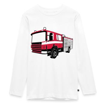 Camion de pompier - T-shirt manches longues Premium Ado - blanc - Devant - AI Model Kid Female (0cm)